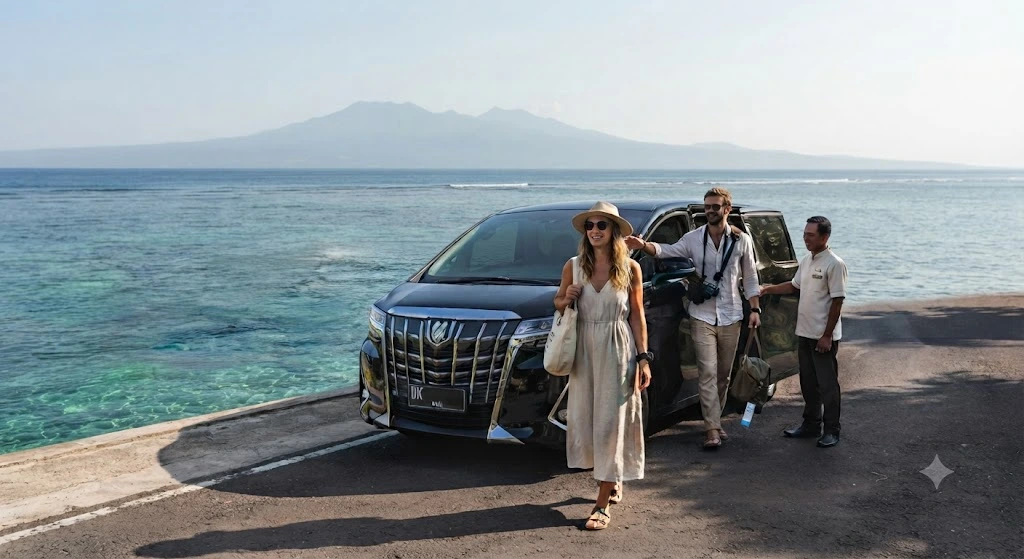 International-travelers-stepping-comfortably-out-of-a-clean-private-vehicle
